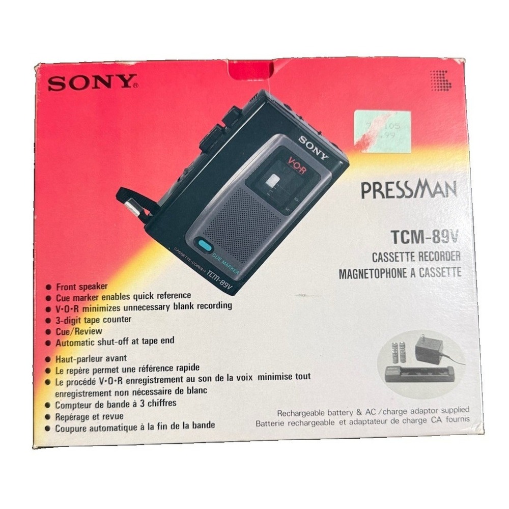 Sony Pressman TCM-87V Auto Reverse Cassette Recorder New
